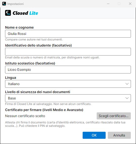 Impostazioni