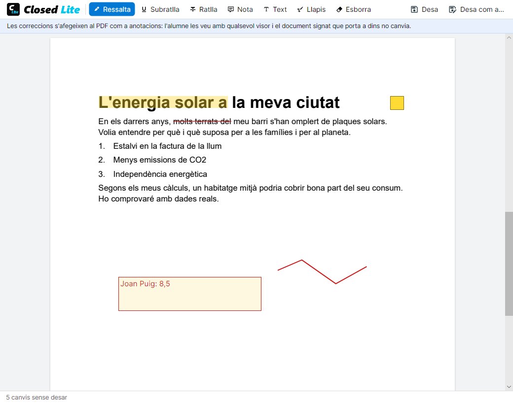 Corregir un PDF de lliurament