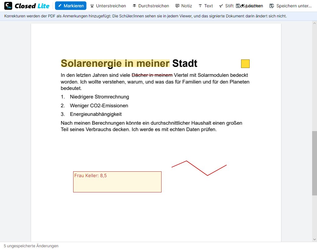 Ein Abgabe-PDF korrigieren