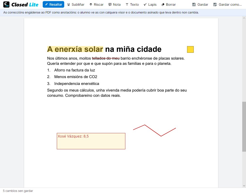 Corrixir un PDF de entrega