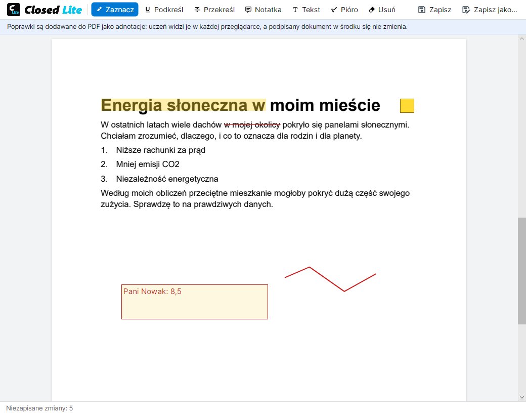 Poprawianie oddanego PDF