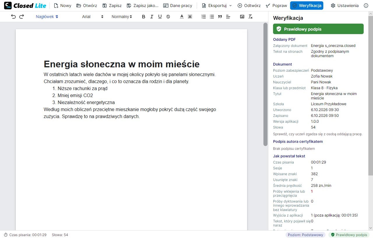 Weryfikacja oddanego PDF