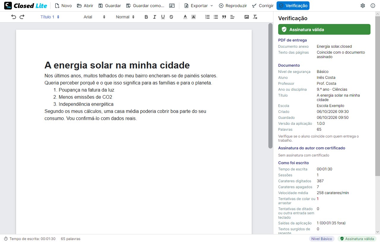 Verificar um PDF de entrega
