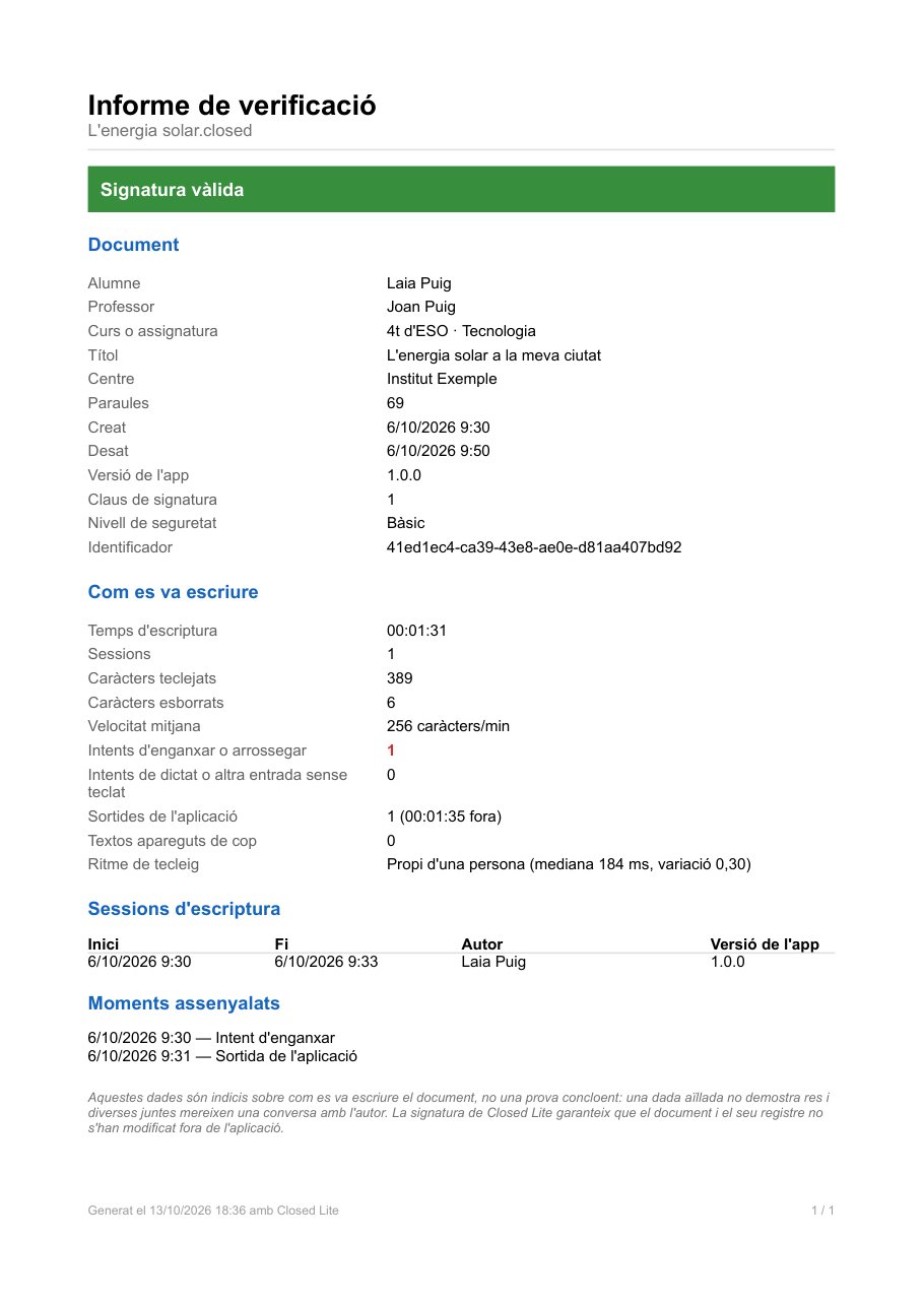 Informe de verificació