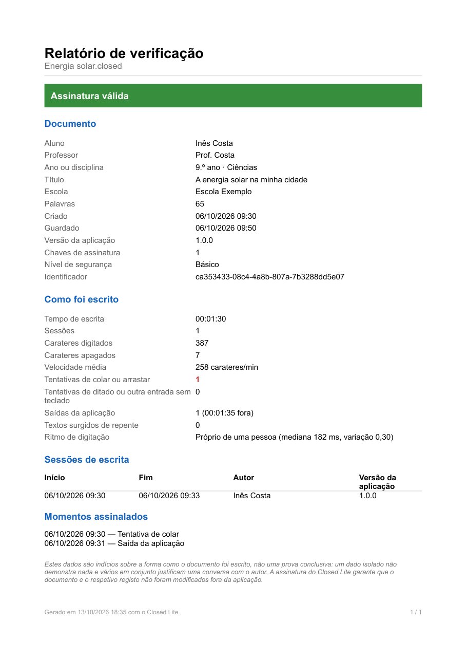 Relatório de verificação