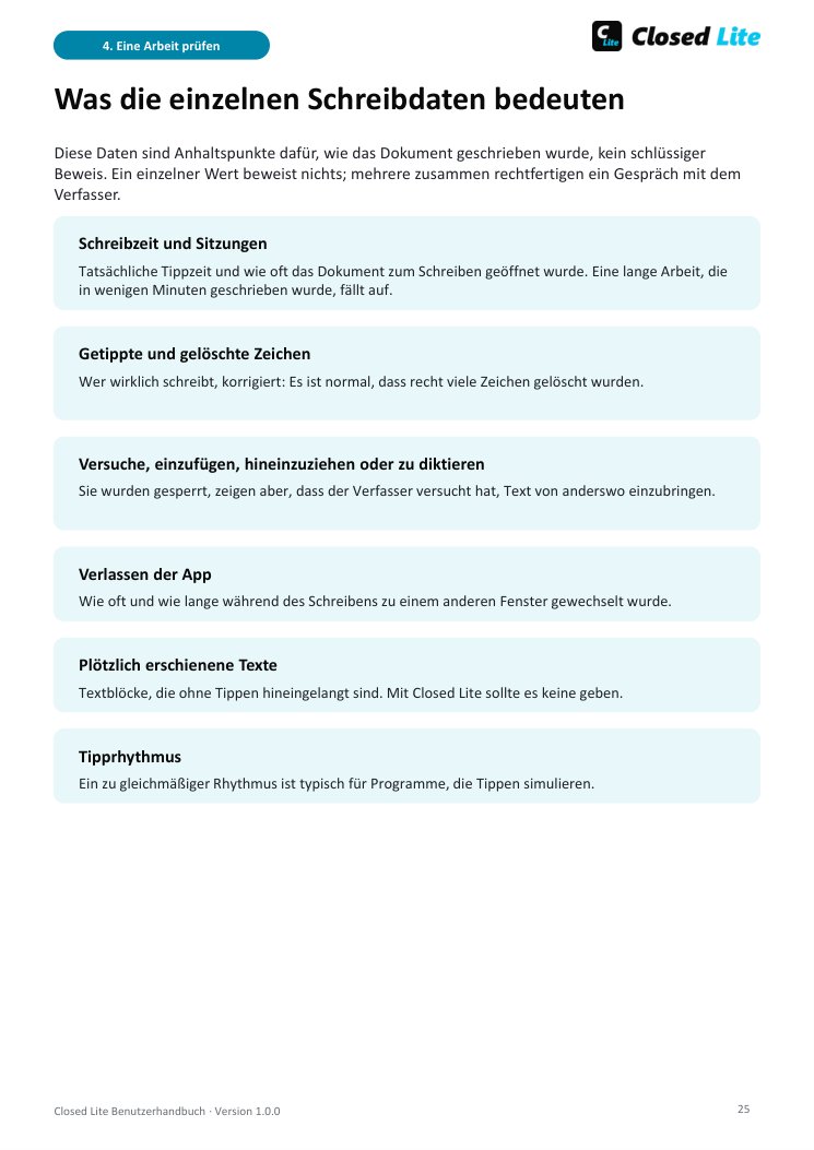 Eine Seite des Handbuchs: das Wiedergabefenster
