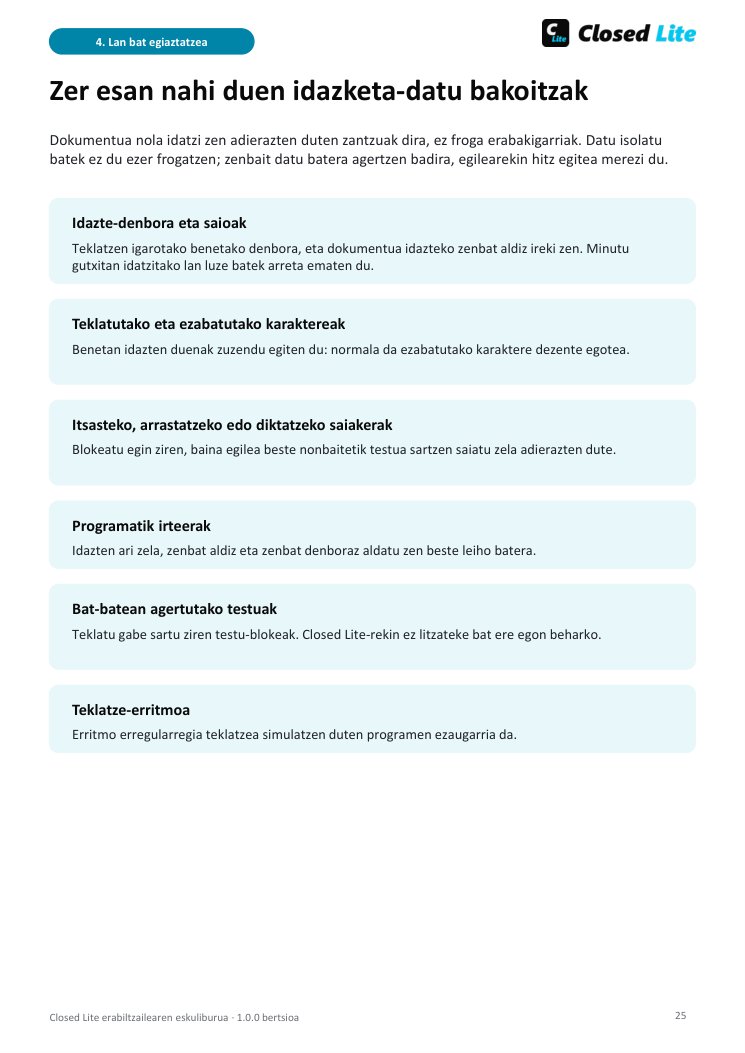 Eskuliburuaren orrialde bat: erreprodukzio-leihoa