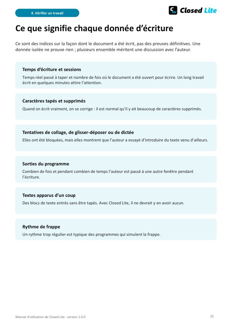 Une page du manuel : la fenêtre de relecture