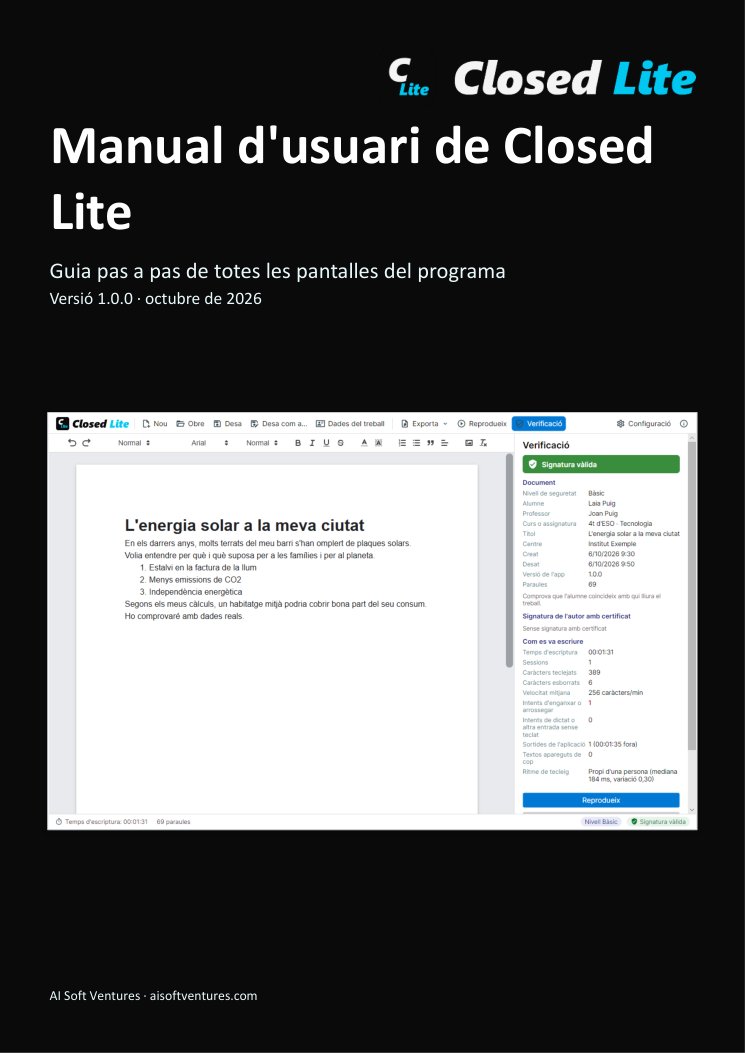 Portada del manual de Closed Lite