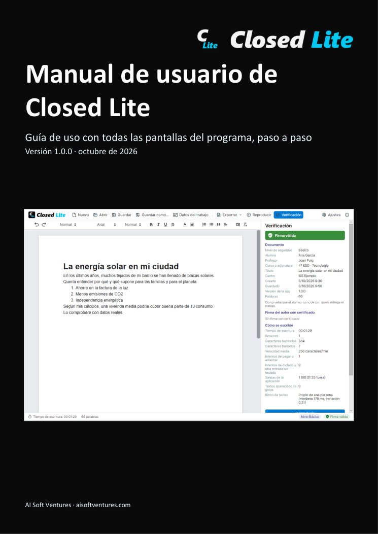 Portada del manual de Closed Lite