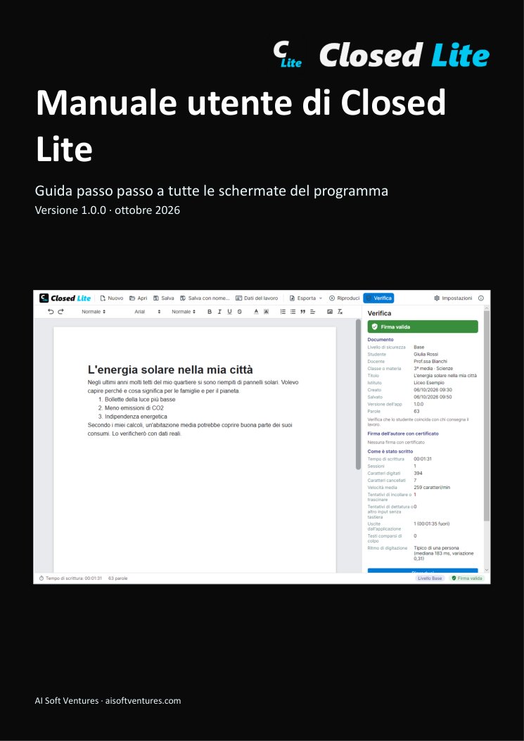 Copertina del manuale di Closed Lite