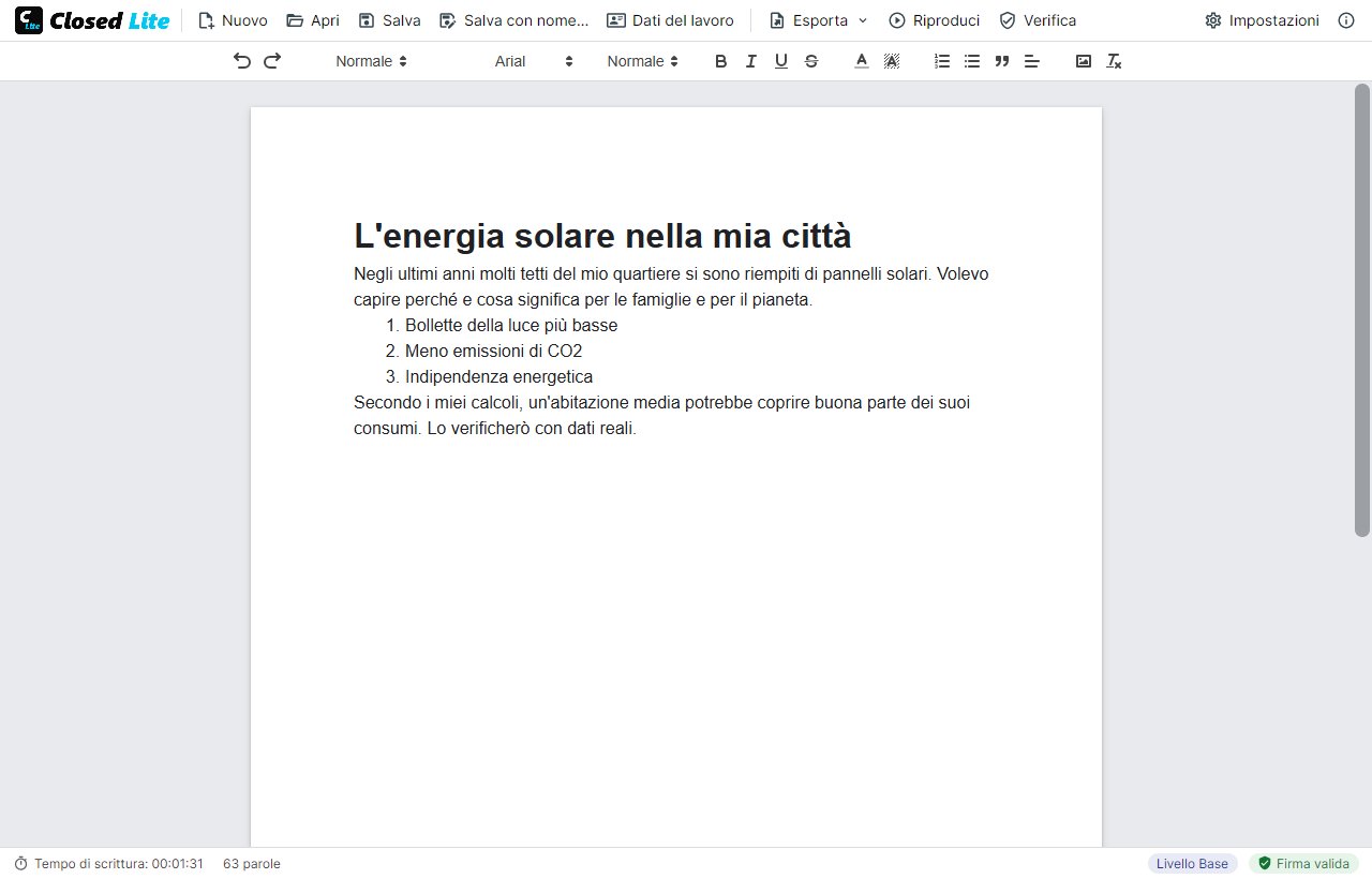 Finestra principale di Closed Lite