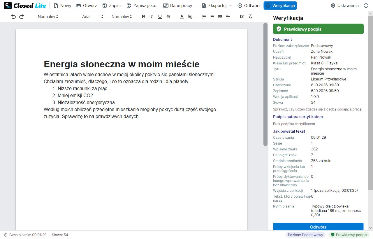 Panel weryfikacji