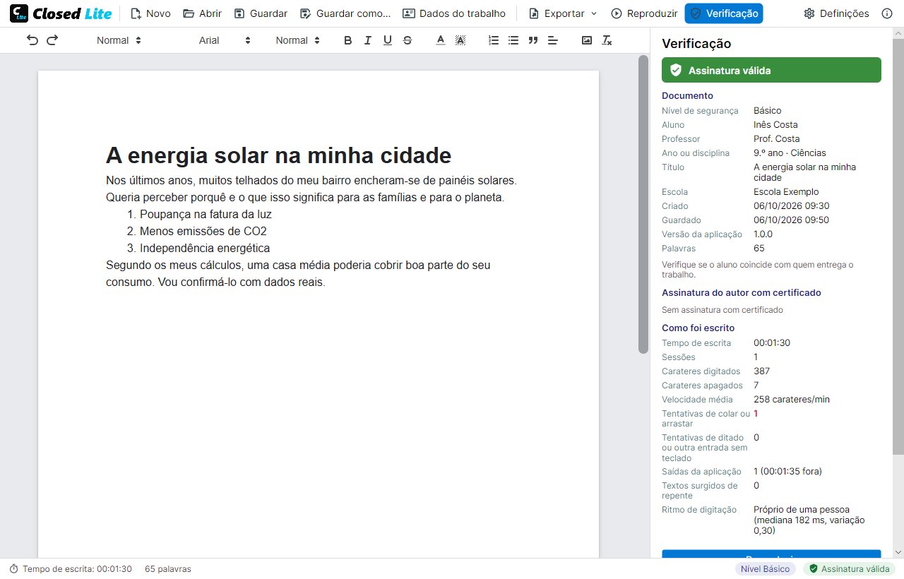 Painel de verificação